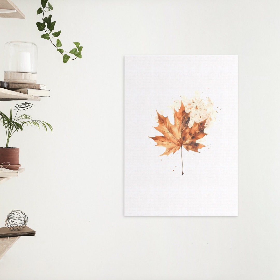 Maple Leaf Wall Art Maple Print Big Leaf Maple Fall Etsy