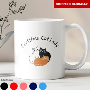 Cat Lady Mugs, Funny Cat Mugs, Cat Lover Gift, Crazy Cat Lady, Cat Mom, Humorous Mug, Gag Gift Mugs, Cat Themed Mugs, Cute Cat Mugs