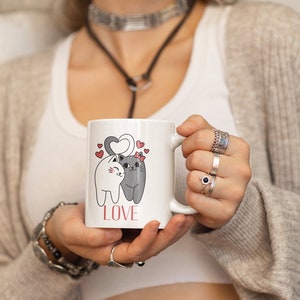 Valentine&#39;s Day mug, gift mug, coffee mug, Valentine&#39;s Day mug, couples mug, animated Valentine&#39;s Day mug.