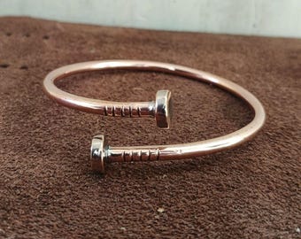 Solid Copper Cuff Bangle, Boho Stacking Bracelet, Adjustable Open Bangle