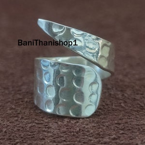 Hammered Silver Ring , Handmade Ring,Ring For Women,925 Sterling Silver ,Adjustable Boho ,Simple Open Ring,Silver Thumb Ring, Statement Ring