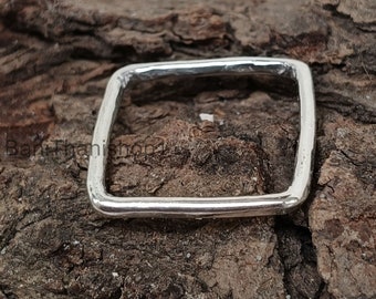 Square Band Ring,Simple Square Ring ,925 Sterling Silver, Stacking Ring ,Statement Rectangle Ring,Silver Jewelry, Geometric Statement Ring