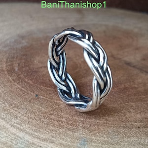 925 Sterling Silver, Handmade Ring Worry Ring, Wire Wrapped Ring Band, Simple Wide Chunky Long Ring,Most Popular Ring, Gift For Her,All Size
