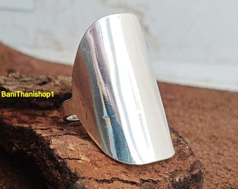 Large, Full Finger, Rings for Women, Wide,Big, Unique Big Ring Long Statement Ring,925 Sterling Silver ,Handmade Ring,Gift For Her,All Size
