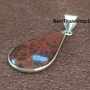 Mahogany Obsidian Gemstone, 925 Sterling Silver Pendant , Mahogany Obsidian Pendant, Handmade Gift Pendant,Gift For Her ,Birthday,Gift