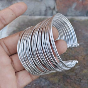 Handmade 925 Sterling Silver Multi-Band Cuff Bracelet, Boho Jewelry