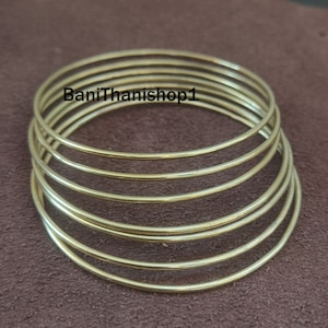 Solid Brass Bangle&#39;s Set of 7 Bangle, Women Item, Best friend gift, Indian Brass Bangle, Simple Bangles, Brass Jewellery