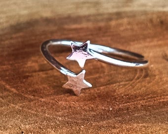 silver star ring,Star Anxiety Ring,Simple Star Ring,Solid 925 Sterling Silver,Adjustable,Star Ring,Handmade Ring,Statement Ring,Gift For Her