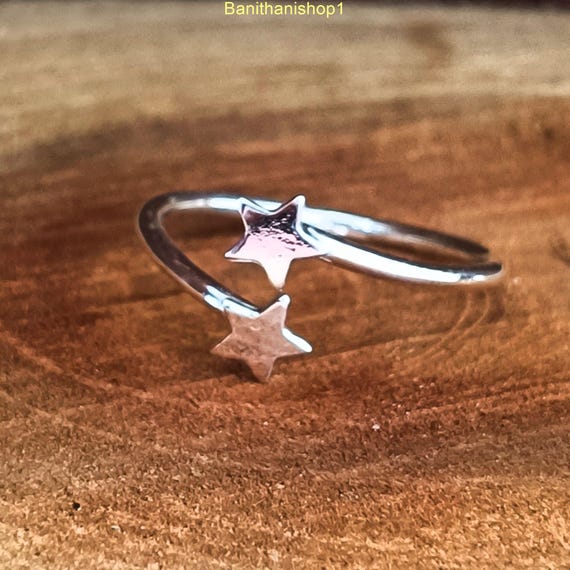 silver star ring,Star Anxiety Ring,Simple Star Ring,Solid 925 Sterling Silver,Adjustable,Star Ring,Handmade Ring,Statement Ring,Gift For Her