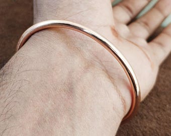 Massief koperen manchetarmband, boho stapelarmband, verstelbare open armband