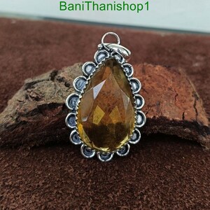 Citrine Pendant 925 Sterling Silver Pendant,Handmade Pendant,Boho Pendant Pendant With Silver,Silver Jewelry Gemstone Pendant,Gift For har