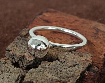 Ball Ring,Silver Sphere Ring,Sterling 925 Silver statement ring Handmade Jewelry,Gift for Women,Man Ring Chunky silver ball ring,unisex ring