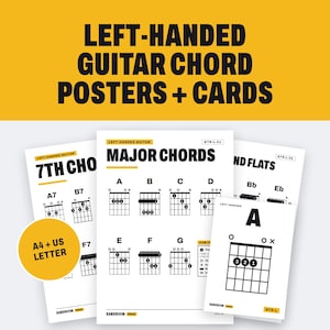 Poster und Karten mit Gitarrenakkord für Linkshänder: Klassenzimmer-Set (PDF-Download) Bild 1
