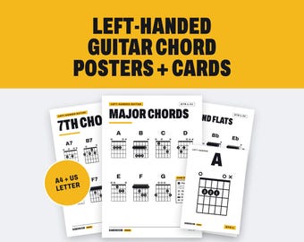 Poster und Karten mit Gitarrenakkord für Linkshänder: Klassenzimmer-Set (PDF-Download)