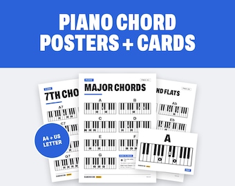 Piano Chord Posters & Cards: Printable Keyboard Classroom Set (PDF)