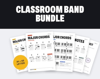 Classroom Band Chord Bundle: Guitar, Ukulele, Piano, Bass, Drums (Digital Download)