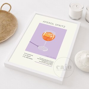 Aperol Spritz Bar Cart Menu Signature Drinks Aperol Spritz Print Digital Download Kitchen Art