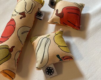 Catnip kicker and square cat toys | Stuffed toy for kitties | Catmint |Fall theme | Pumpkin pattern | Sets for pets