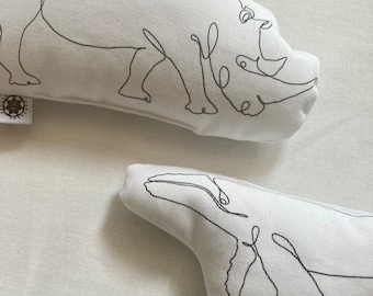 Stuffed animal toy rhino or whale eco toy whale for kids toys rhino continues line pillow