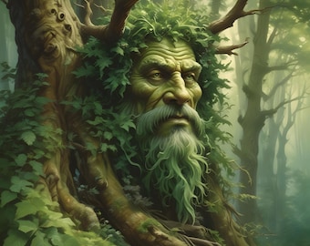 Green Man Art Print: Symbol of Hope & Harmony (Digital Download)