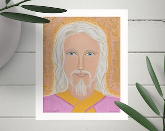Lord Lanto Art Print: Ascended Master Altar Decor (5x6")