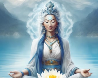 White Tara Goddess Art: Compassion, Longevity, Wish Fulfillment (Digital Download)