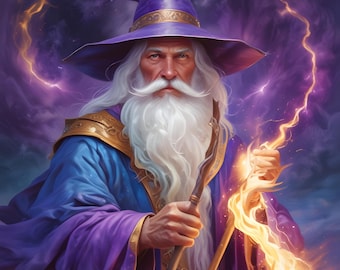 Merlin Healing Art Print: Magical Guidance | Intuition | Spiritual Growth | Digital Print