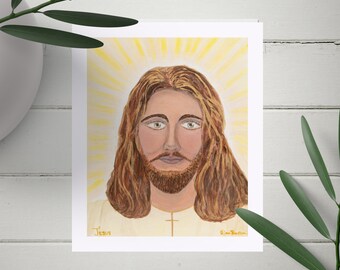 Jesus Ascended Master Art Print: Spiritual Altar Art (5x6")