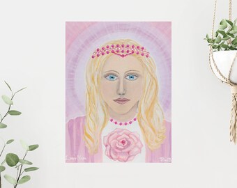 Lady Nada Art Print: Ascended Master Spiritual Wall Decor 10x12 12x16