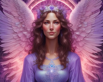 Archangel Zadkiel Art: Angel of Mercy, Forgiveness (Digital Art)