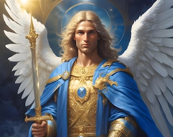 Archangel Michael Digital Art: Healing Energy Print — Protection