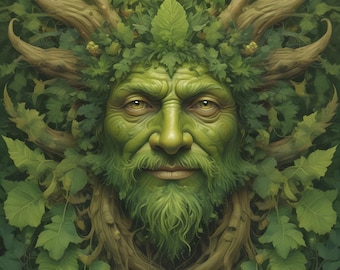 The Green Man Growth and Rebirth, Return to Nature Digital Print