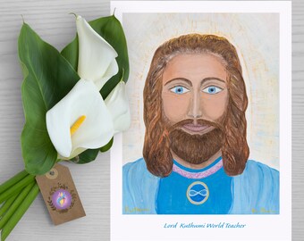 Ascended Master Kuthumi Art Print: Spiritual Energy Healing (6x8)