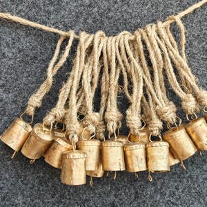 Campanelli per bricolage campane mucca con corda campana ferro stagno decorazione Natale ornamenti vento appesi rustico antico