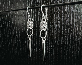 Chainmaille Earrings | spike chainmail jump ring | Handmade Jewelry  | Stainless Steel | Unique OOAK | Goth Alternative Emo | Gift women