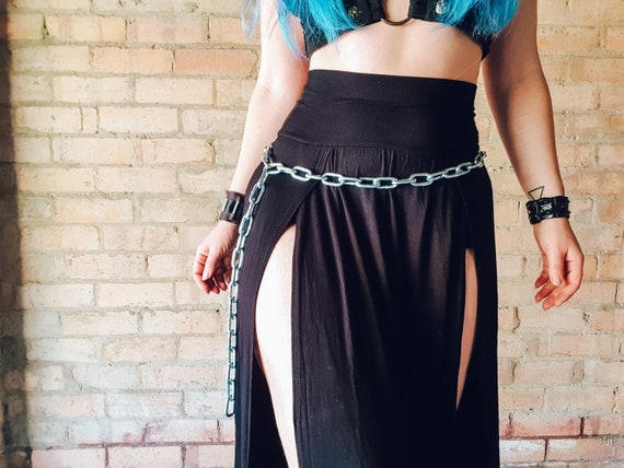 Chunky Silver Chain Belt Goth Gothic Alternative Punk Bold Heavy Metal Statement Accessory Apocalypse Wear Adjustable Waist Women Gift Etsy UK