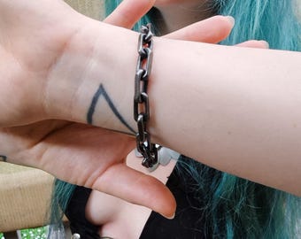 ShadowLink Chain Bracelet – Gothic Punk Heavy Metal Industrial | Sleek Alternative Statement Jewelry | Gift for Men & Women