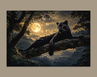 ブラックパンサー（野生のネコ科動物）のウォールアート - 野生動物プリント
