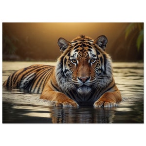 Arte de pared de tigre de Bengala, decoración artística de tigre de Bengala, póster de papel mate clásico de tigre de Bengala