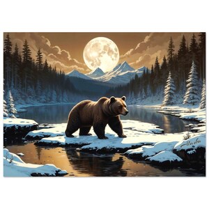 Alaska Bär Kunstdruck: Winterlandschaft Poster