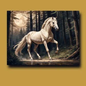Akhal Reke-paard poster, Akhal Teke-paard muurdecoratie, paard premium matpapieren poster