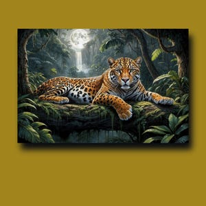 Póster de Jaguar Majestuoso, Jaguar de la Selva Amazónica, Póster de Papel Mate Premium de Jaguar Salvaje
