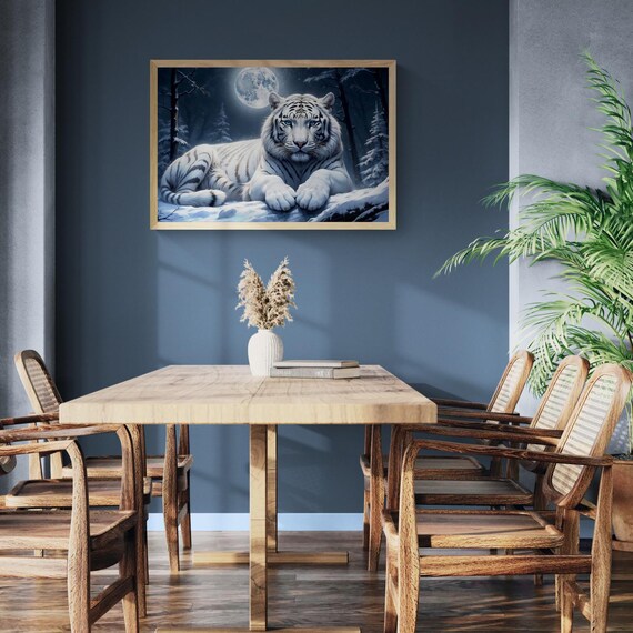 White Tiger Wall Decor, White Tiger Print, White Tiger Premium
