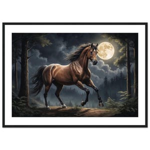English Thoroughbred Framed Print, English Thoroughbred Horse Wall Art, Horse Premium Matte Paper Wooden Framed Poster