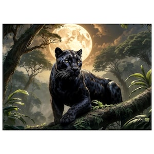 Black Panther Wild Cat Poster, Black Panther Wall Art, Black Panther Premium Matte Paper Poster