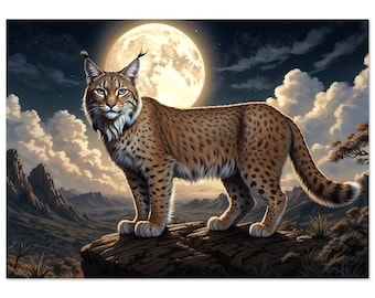 Woodland Lynx, Wood Carving Designs of a Wild Cat, Woodcarving Art