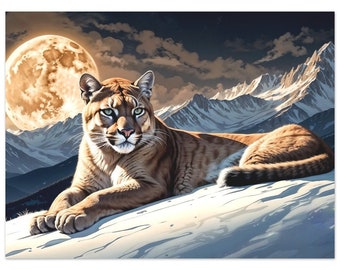 Animal Moon Art -Cougar Print
