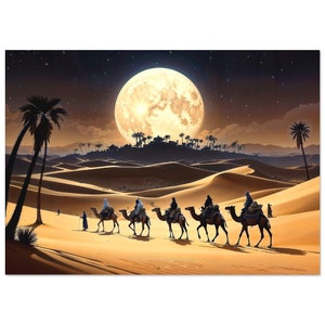 Arte murale Camel Caravan, poster di carta opaca di alta qualità Camel