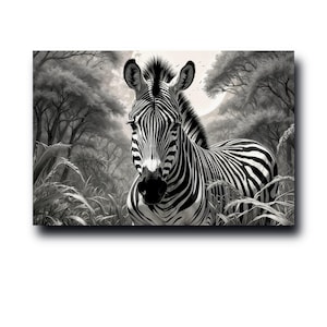 Poster Zebra, Arte murale Zebra, Poster su carta opaca premium Zebra