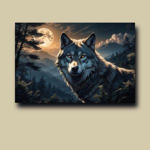 Gray Wolf  Poster, Wolf  Wall Art, Gray Wolf Premium Matte Paper Poster